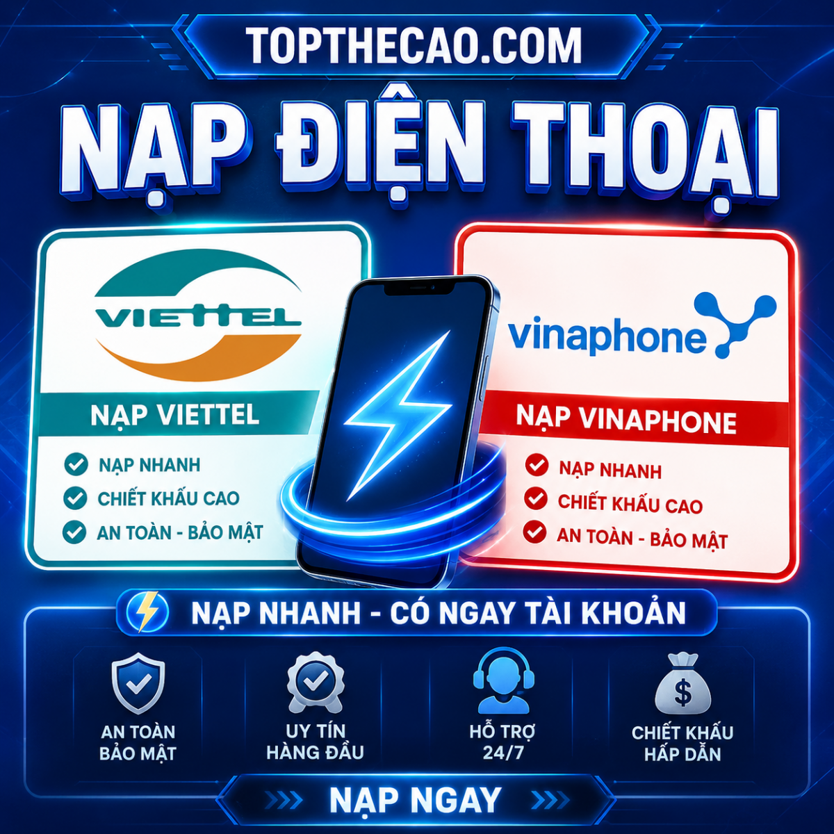 Nạp Tiền Điện Thoại VINA, VT